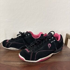 Piloti driving shoes Prototipo Suede Leather Black/Pink Size 7.5 US, Mens.